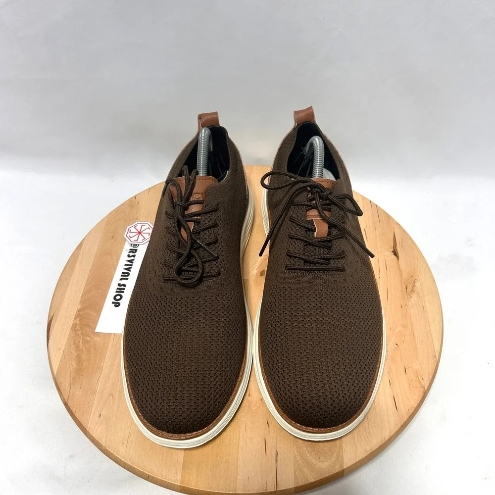 VILOCY Men's Brown Casual Business Mesh Breathable Oxford Sneakers -11W 44 EUR W